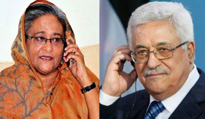 ফিলিস্তিনি রাষ্ট্রপতির স্বাস্থ্যের খবর নিলেন শেখ হাসিনা