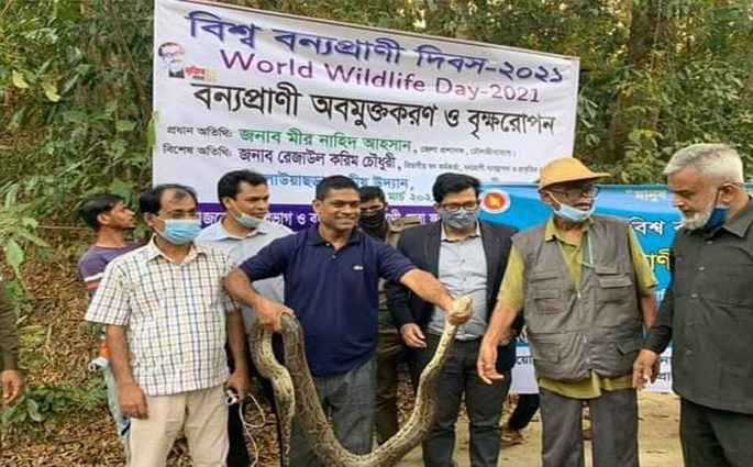 বিশ্ব বন্যপ্রাণী দিবসে পাঁচটি বন্যপ্রাণী কে ফিরিয়ে দিল বনে শ্রীমঙ্গল সেবা ফাউন্ডেশন