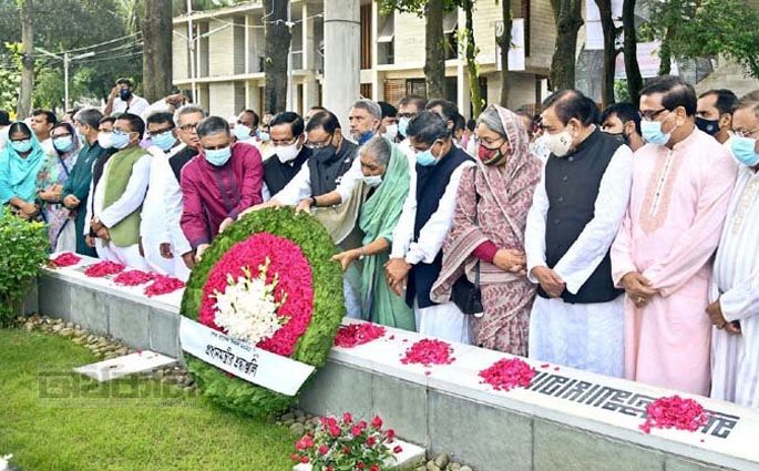 শেখ রাসেলের কবরে আওয়ামী লীগের শ্রদ্ধা