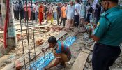 তেঁতুলতলা মাঠেই চলছে কলাবাগান থানার ভবন নির্মাণ