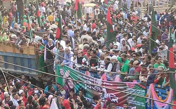 বিজয় শোভাযাত্রার আগে আ. লীগের সংক্ষিপ্ত সমাবেশ