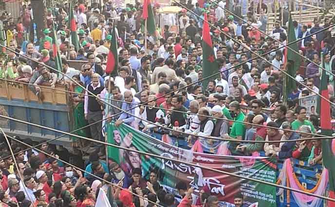 বিজয় শোভাযাত্রার আগে আ. লীগের সংক্ষিপ্ত সমাবেশ