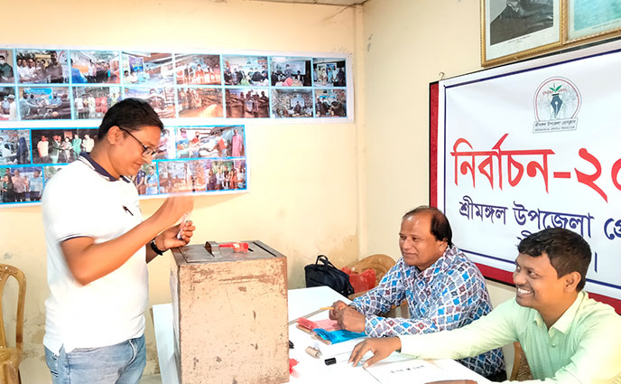 শ্রীমঙ্গল উপজেলা প্রেসক্লাবের নিবার্চন সম্পন্ন