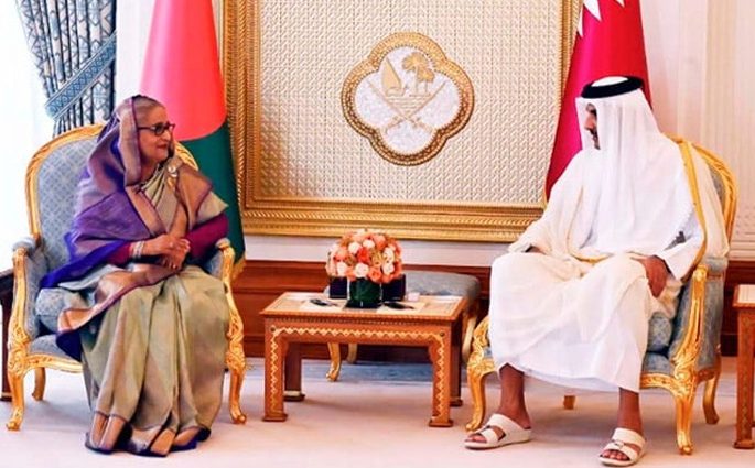 কাতারের আমিরের সঙ্গে প্রধানমন্ত্রীর সাক্ষাৎ