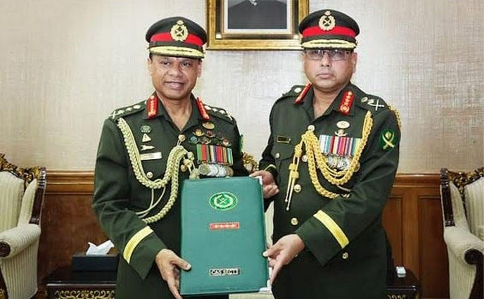 নবনিযুক্ত সেনাবাহিনী প্রধানের দায়িত্বভার গ্রহণ