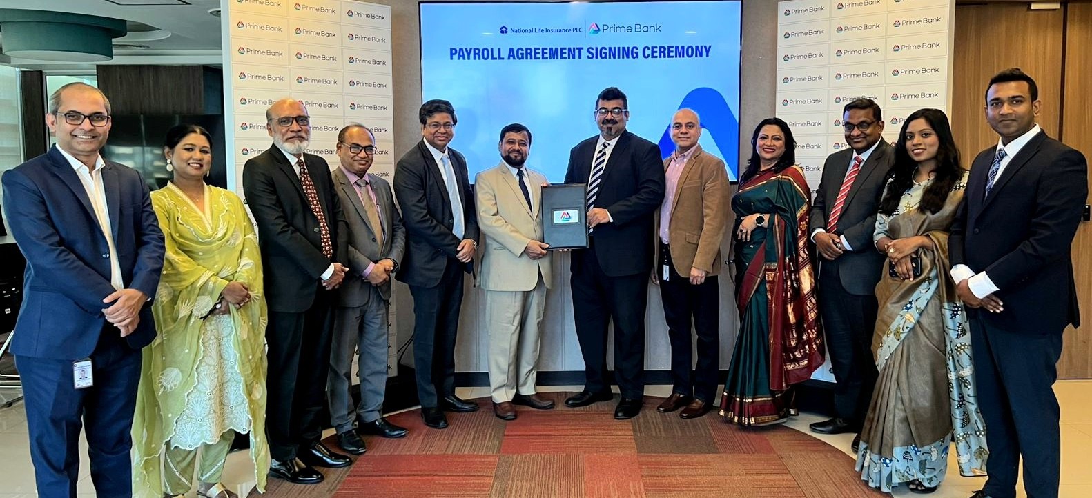 প্রাইম ব্যাংক ও ন্যাশনাল লাইফ ইন্স্যুরেন্স’র পে-রোল ব্যাংকিং চুক্তি